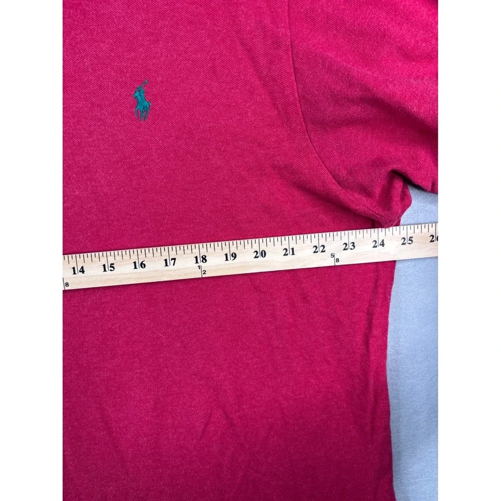 Polo Ralph Lauren Mens XL Pink Short Sleeve Cotton Pique Polo Shirt Teal Pony